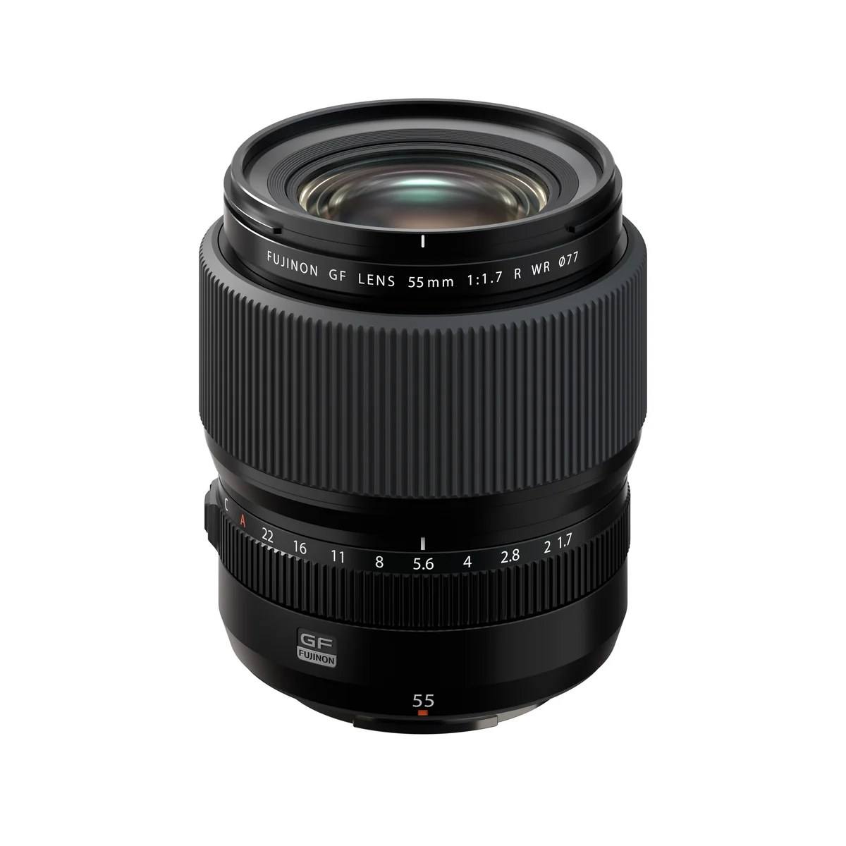 The Fujifilm GF 55mm f/1.7 R WR, the fast standard prime for the GFX system.