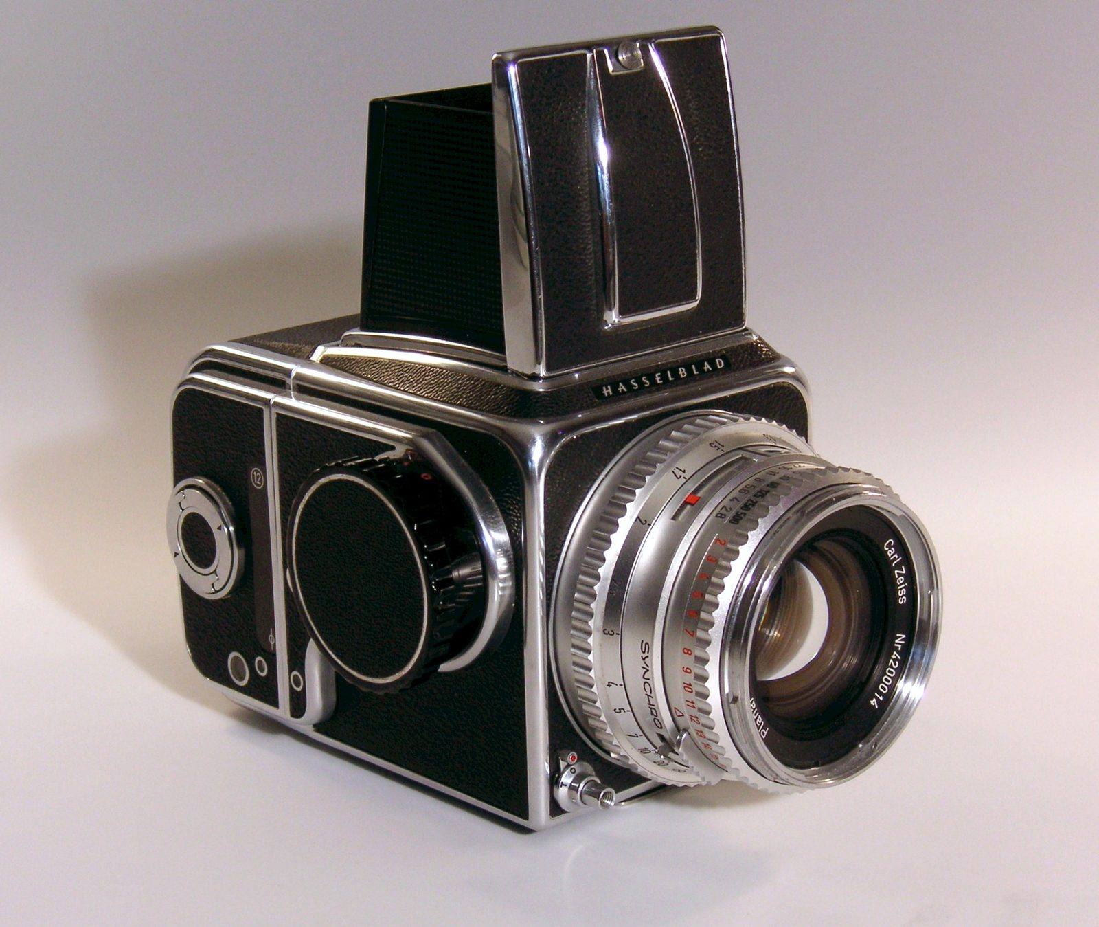 A Hasselblad 500C of the type astronaut Wally Schirra carried into orbit in 1962, the camera that began the NASA partnership.