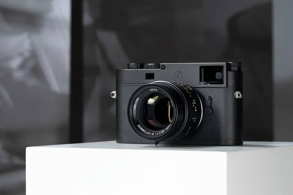 The Leica M11 in black, the 2022 digital rangefinder that introduced Triple Resolution Technology.