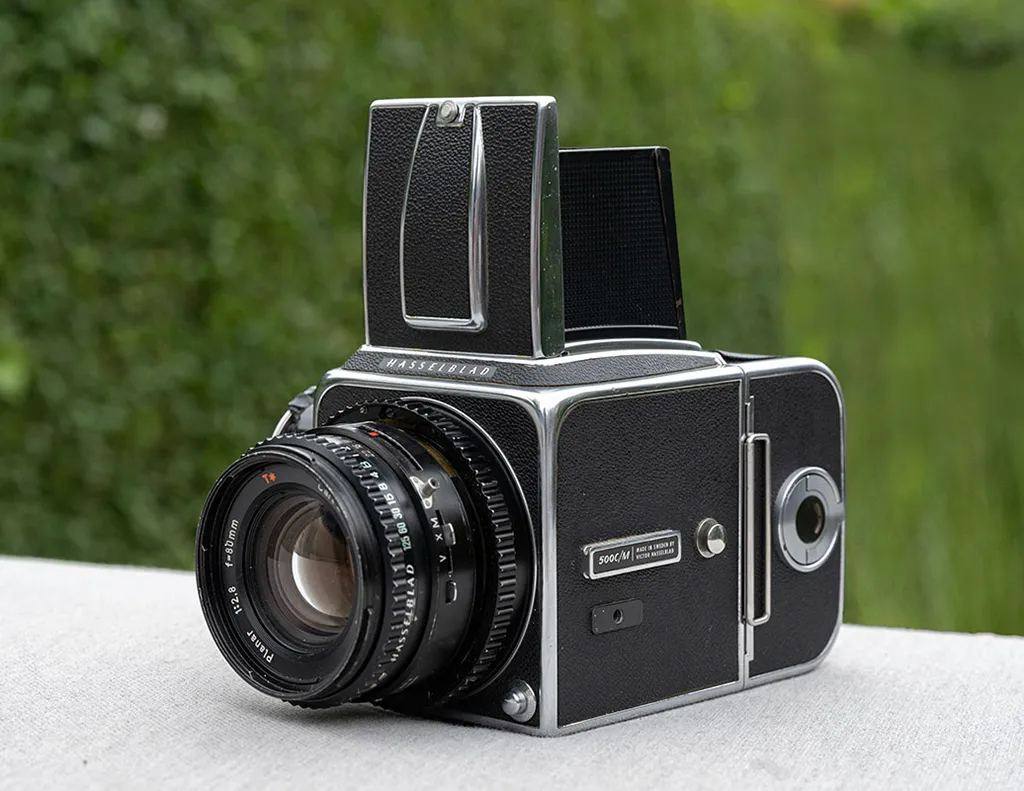 A Hasselblad film body. Premium systems are judged as decades-long platforms, not as single purchases.